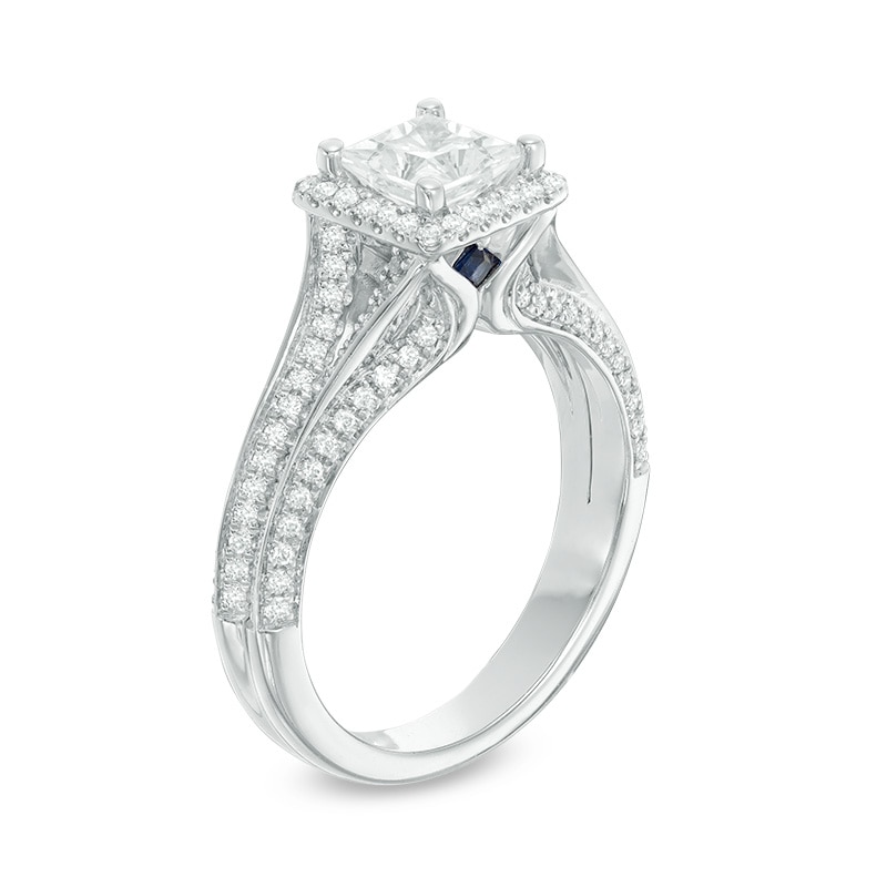 Main Image 2 of Previously Owned - Vera Wang Love Collection 1-1/2 CT. T.W. Princess-Cut Diamond Frame Engagement Ring in 14K White Gold