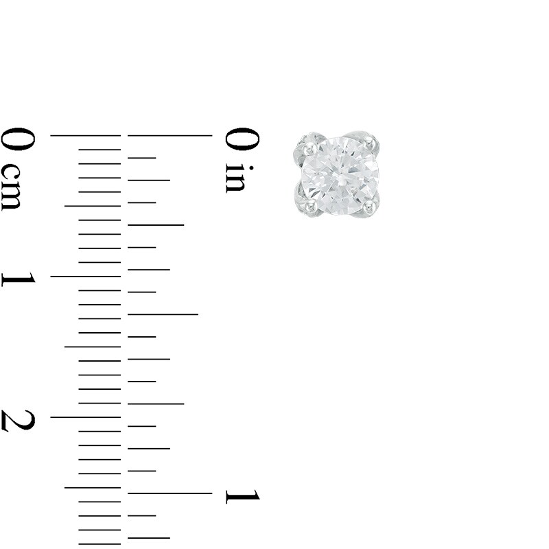 Main Image 2 of Previously Owned Love's Destiny by Peoples 1 CT. T.W. Diamond Solitaire Stud Earrings in 14K White Gold (I/I2)