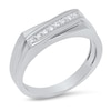 Thumbnail Image 2 of Previously Owned - 1/8 CT. T.W. Diamond Slant Wedding Band in 10K White Gold