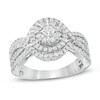Thumbnail Image 1 of Previously Owned - 1 CT. T.W. Diamond Double Frame Multi-Row Engagement Ring in 10K White Gold