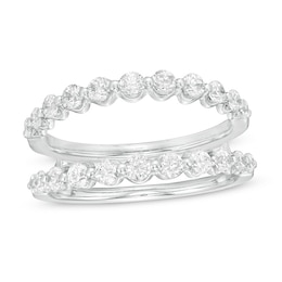 Previously Owned - 1 CT. T.W. Diamond Scallop Edge Solitaire Enhancer in 14K White Gold