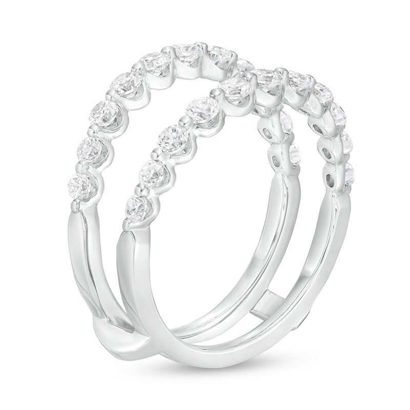 Main Image 2 of Previously Owned - 1 CT. T.W. Diamond Scallop Edge Solitaire Enhancer in 14K White Gold