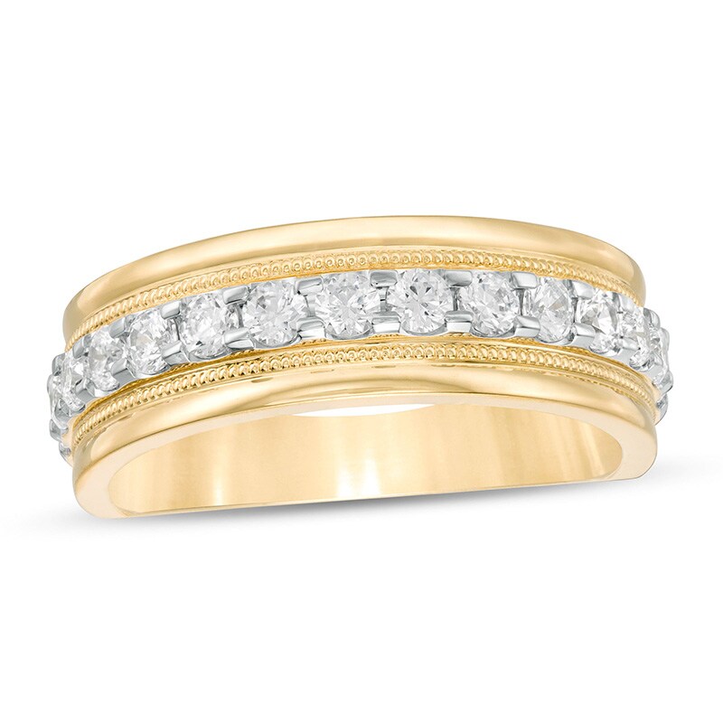 Main Image 1 of Previously Owned - 1 CT. T.W. Diamond Milgrain Wedding Band in 10K Gold