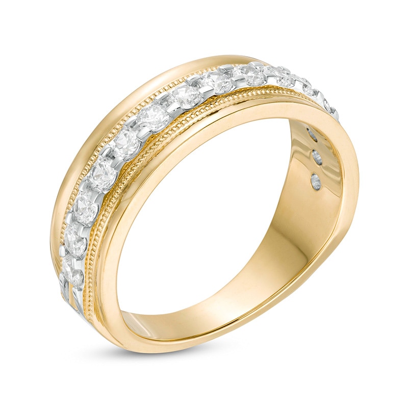 Main Image 2 of Previously Owned - 1 CT. T.W. Diamond Milgrain Wedding Band in 10K Gold
