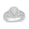 Thumbnail Image 0 of Previously Owned - 1/2 CT. T.W. Composite Pear Diamond Frame Multi-Row Engagement Ring in 10K White Gold