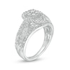 Thumbnail Image 2 of Previously Owned - 1/2 CT. T.W. Composite Pear Diamond Frame Multi-Row Engagement Ring in 10K White Gold