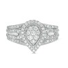 Thumbnail Image 3 of Previously Owned - 1/2 CT. T.W. Composite Pear Diamond Frame Multi-Row Engagement Ring in 10K White Gold