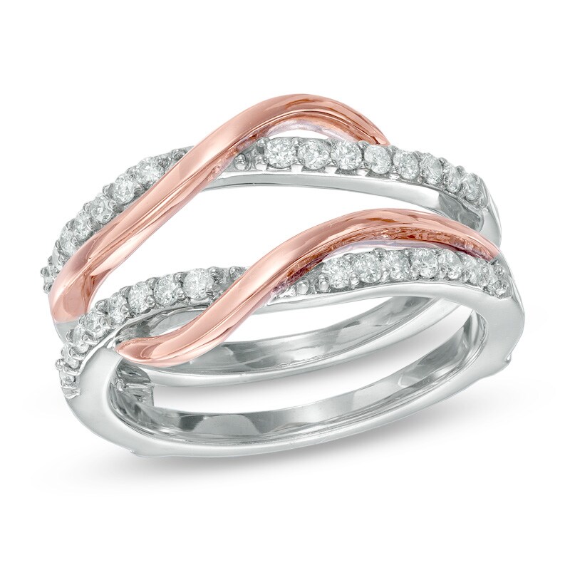 Main Image 1 of Previously Owned - 3/8 CT. T.W. Diamond Overlay Solitaire Enhancer in 14K Two-Tone Gold