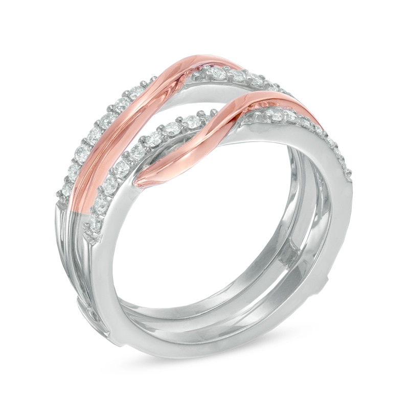 Main Image 2 of Previously Owned - 3/8 CT. T.W. Diamond Overlay Solitaire Enhancer in 14K Two-Tone Gold