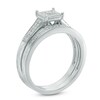 Thumbnail Image 2 of Previously Owned - 1/4 CT. T.W. Square Composite Diamond Bridal Set in 10K White Gold