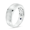 Thumbnail Image 2 of Previously Owned - Vera Wang Men's 1/20 CT. T.W. Black Diamond Four Stone Wedding Band in 14K White Gold