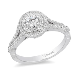 Previously Owned - Enchanted Disney Tiana 3/4 CT. T.W. Diamond Double Frame Engagement Ring in 14K White Gold