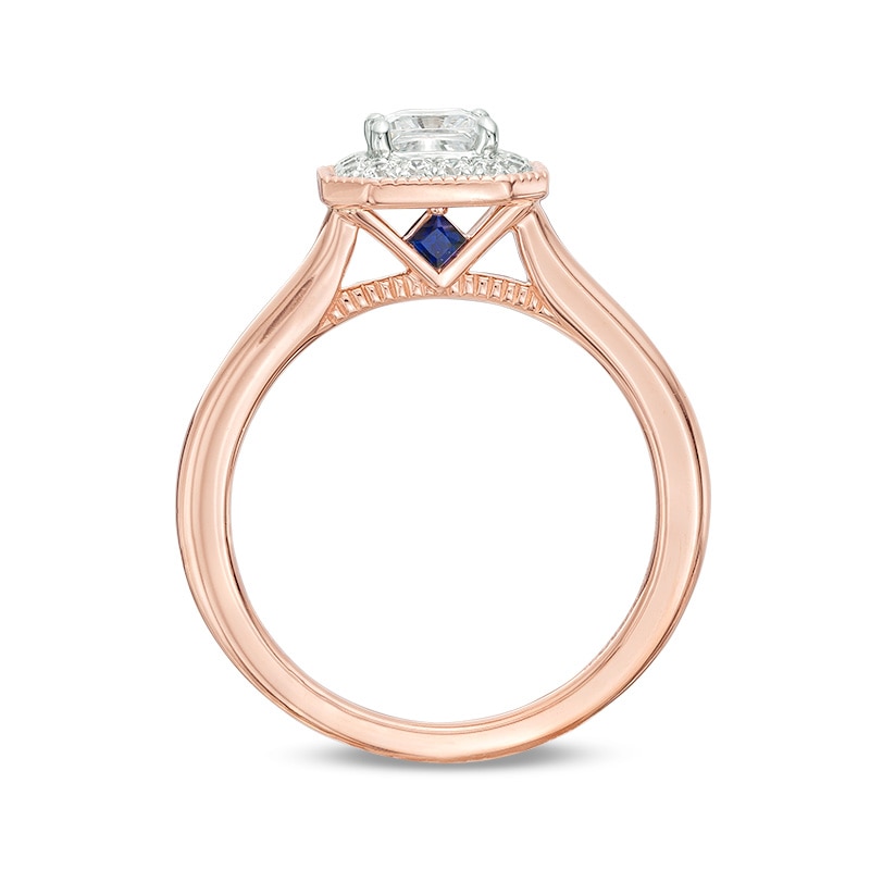Main Image 3 of Previously Owned - Vera Wang Love Collection 5/8 CT. T.W. Diamond Frame Vintage-Style Engagement Ring in 14K Rose Gold