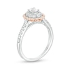 Thumbnail Image 2 of Previously Owned - 3/4 CT. T.W. Oval Diamond Double Scallop Frame Engagement Ring in 14K Two-Tone Gold (I/SI1)