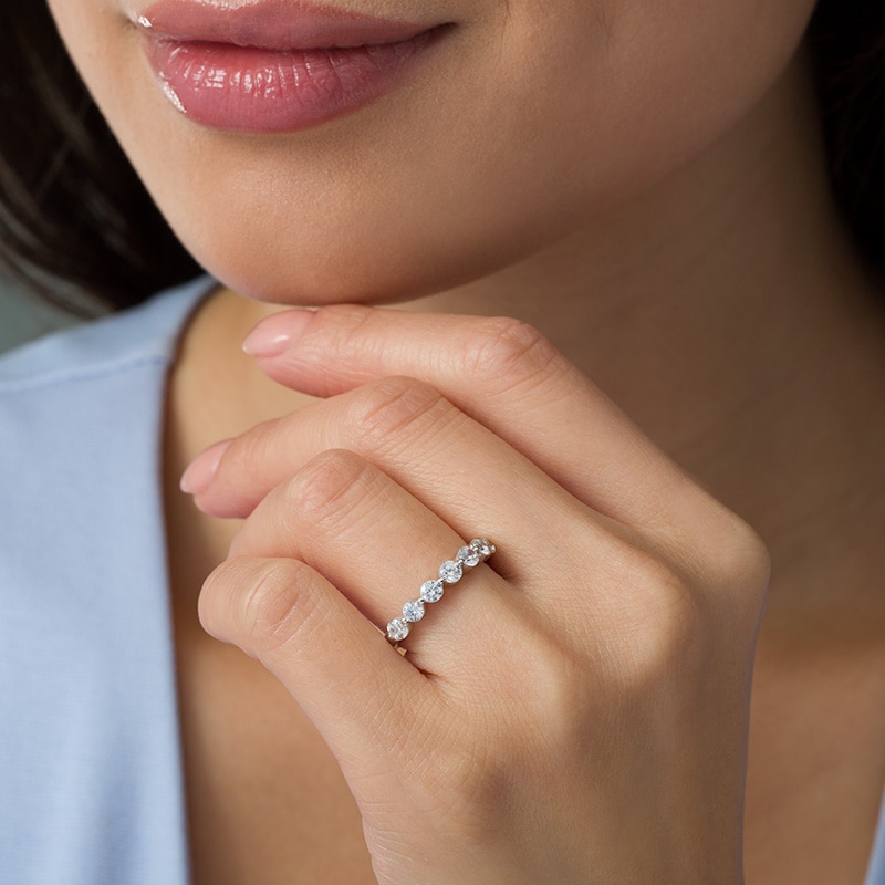 Main Image 2 of Previously Owned - 1 CT. T.W. Diamond Anniversary Band in 14K White Gold