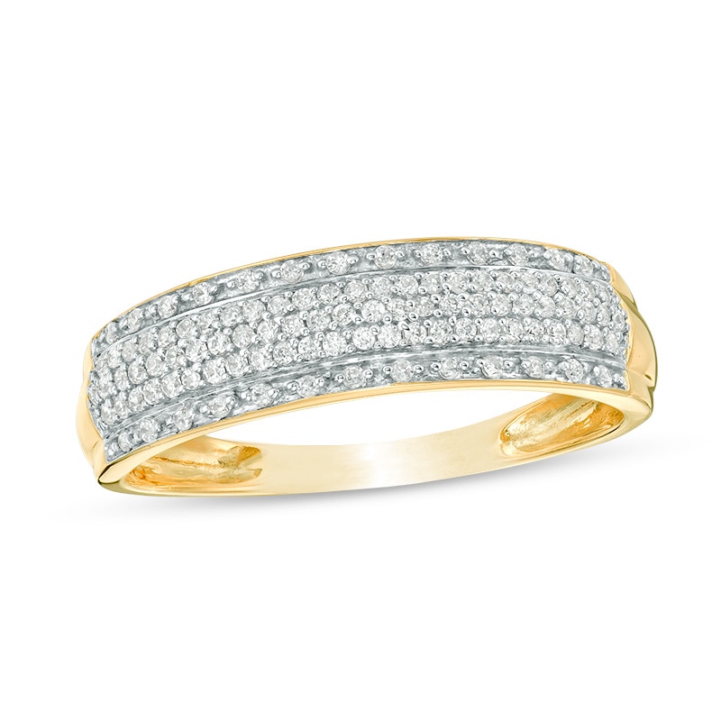 Main Image 1 of Previously Owned - 1/4 CT. T.W. Diamond Multi-Row Band in 10K Gold
