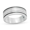 Thumbnail Image 1 of Previously Owned - Vera Wang Men's Grooved Wedding Band in 14K White Gold
