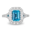 Thumbnail Image 4 of Previously Owned - Enchanted Disney Cinderella London Blue Topaz and 3/4 CT. T.W. Diamond Frame Ring in 14K White Gold