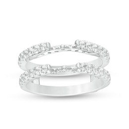Previously Owned - 1 CT. T.W. Diamond Cathedral Solitaire Enhancer in 14K White Gold