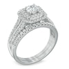 Thumbnail Image 1 of Previously Owned - Celebration Ideal 1 CT. T.W. Diamond Double Frame Bridal Set in 14K White Gold (I/I1)