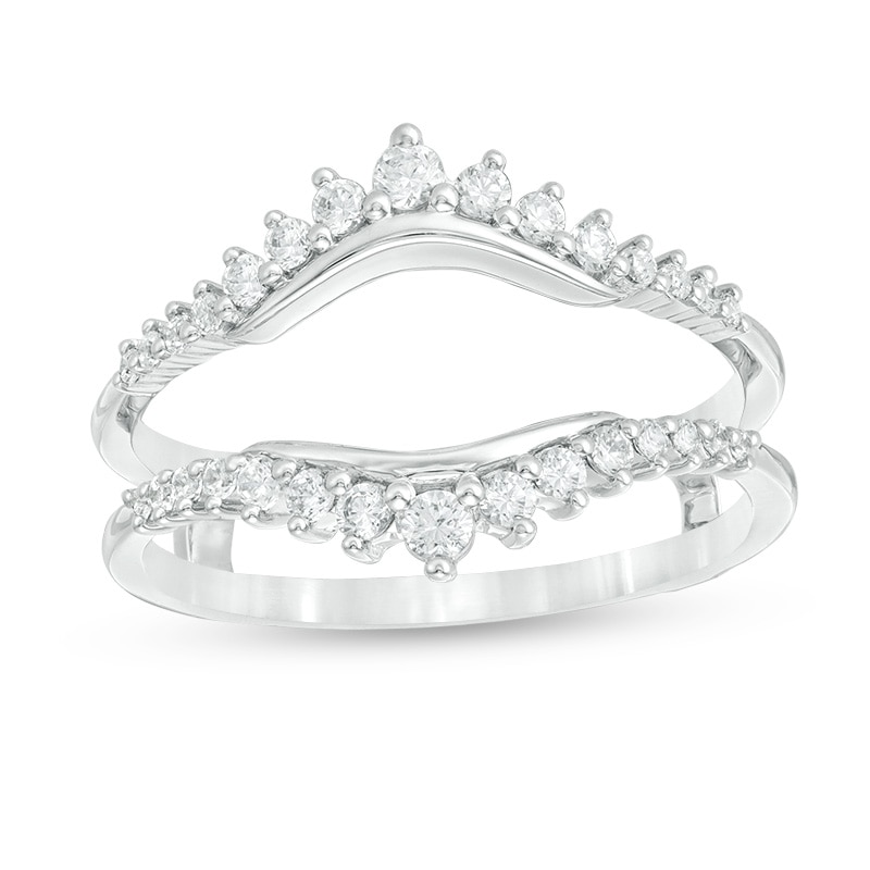 Main Image 1 of Previously Owned - 3/8 CT. T.W. Diamond Sunburst Solitaire Enhancer in 14K White Gold