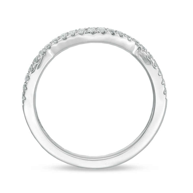 Previously Owned - Vera Wang Love Collection 1/5 CT. T.W. Diamond Slight Contour Wedding Band in 14K White Gold