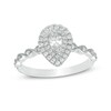 Thumbnail Image 1 of Previously Owned - 1/2 CT. T.W. Pear-Shaped Diamond Double Frame Vintage-Style Engagement Ring in 14K White Gold