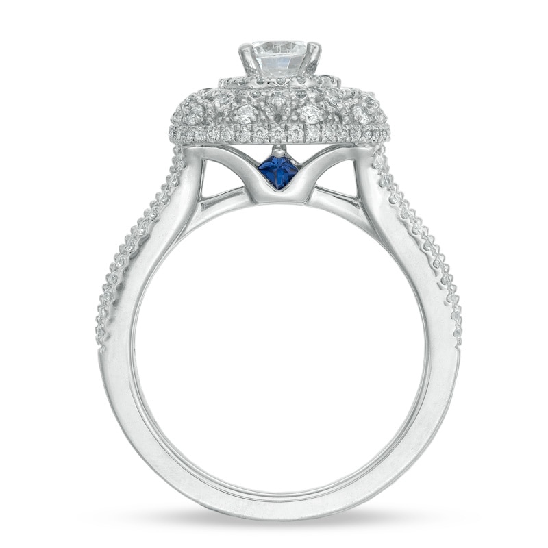 Previously Owned - Vera Wang Love Collection 1 CT. T.W. Diamond Triple Frame Engagement Ring in 14K White Gold