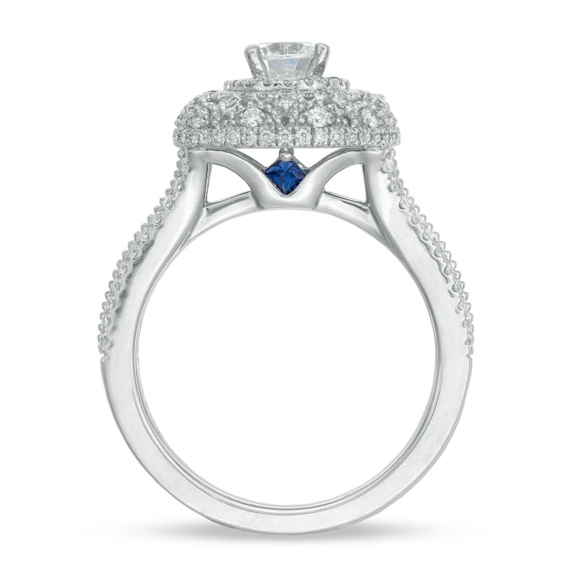 Previously Owned - Vera Wang Love Collection 1 CT. T.W. Diamond Triple Frame Engagement Ring in 14K White Gold