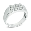 Thumbnail Image 0 of Previously Owned - Men's 1 CT. T.W. Diamond Slant Three Row Ring in 10K White Gold
