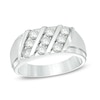 Thumbnail Image 2 of Previously Owned - Men's 1 CT. T.W. Diamond Slant Three Row Ring in 10K White Gold