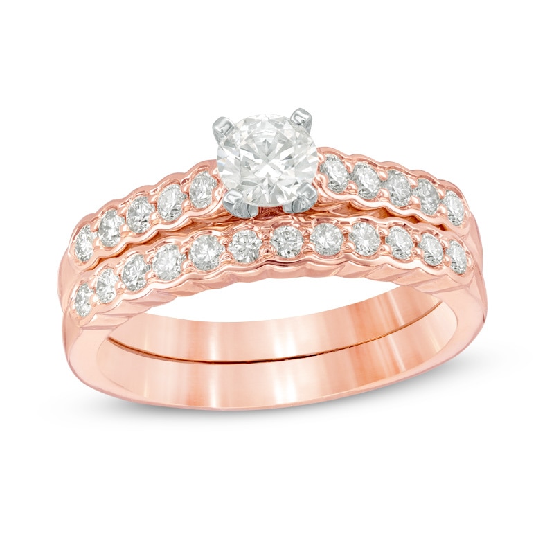 Main Image 1 of Previously Owned - 1 CT. T.W. Diamond Bridal Set in 14K Rose Gold