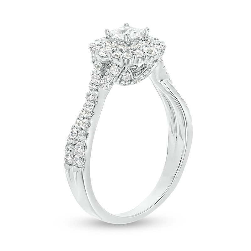 Previously Owned - Love's Destiny by Zales 1 CT. T.W. Diamond Frame Engagement Ring in 14K White Gold (I/I1)