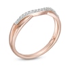 Thumbnail Image 1 of Previously Owned - 1/20 CT. T.W. Diamond Twist Contour Wedding Band in 14K Rose Gold