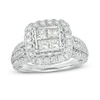 Thumbnail Image 1 of Previously Owned - 1-1/2 CT. T.W. Quad Princess-Cut Diamond Frame Vintage-Style Engagement Ring in 14K White Gold