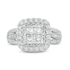 Thumbnail Image 4 of Previously Owned - 1-1/2 CT. T.W. Quad Princess-Cut Diamond Frame Vintage-Style Engagement Ring in 14K White Gold