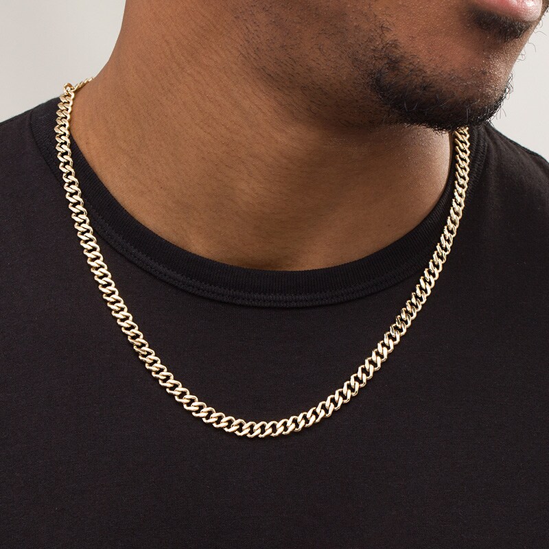 Main Image 2 of Previously Owned - Made in Italy Men's 6.5mm Curb Chain Necklace in 10K Gold - 22"