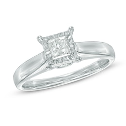 Previously Owned - 1/2 CT. T.W. Princess-Cut Diamond Engagement Ring in 10K White Gold (J/I3)