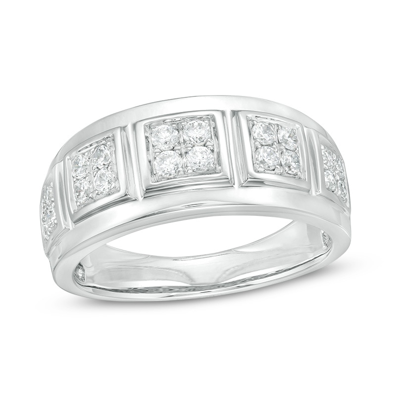 Main Image 1 of Previously Owned - 5/8 CT. T.W. Quad Multi-Diamond Five Stone Anniversary Band in 10K White Gold