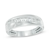 Thumbnail Image 1 of Previously Owned - Men's 1/2 CT. T.W. Diamond Slant Wedding Band in 10K White Gold