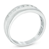 Thumbnail Image 2 of Previously Owned - Men's 1/2 CT. T.W. Diamond Slant Wedding Band in 10K White Gold