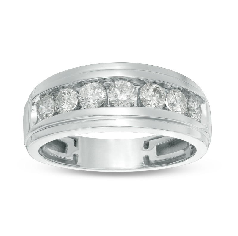 Main Image 1 of Previously Owned - 1-1/5 CT. T.W. Diamond Seven Stone Wedding Band in 10K White Gold