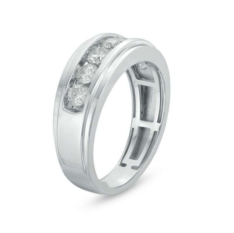 Main Image 2 of Previously Owned - 1-1/5 CT. T.W. Diamond Seven Stone Wedding Band in 10K White Gold