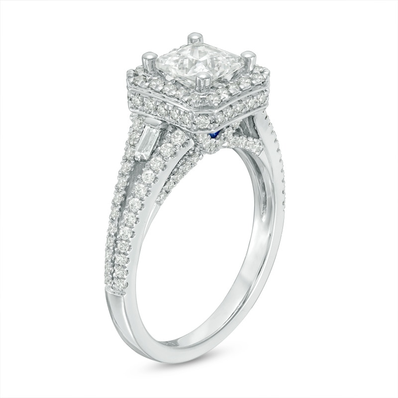Previously Owned - Vera Wang Love Collection 1-3/4 CT. T.W. Diamond Frame Engagement Ring in 14K White Gold (I/SI2)