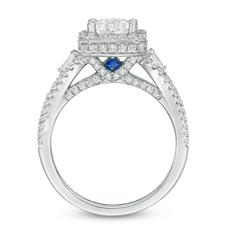Previously Owned - Vera Wang Love Collection 1-3/4 CT. T.W. Diamond Frame Engagement Ring in 14K White Gold (I/SI2)