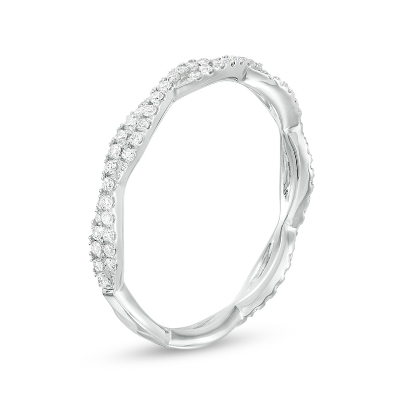 Main Image 2 of Previously Owned - 1/3 CT. T.W. Diamond Twist Band in 10K White Gold