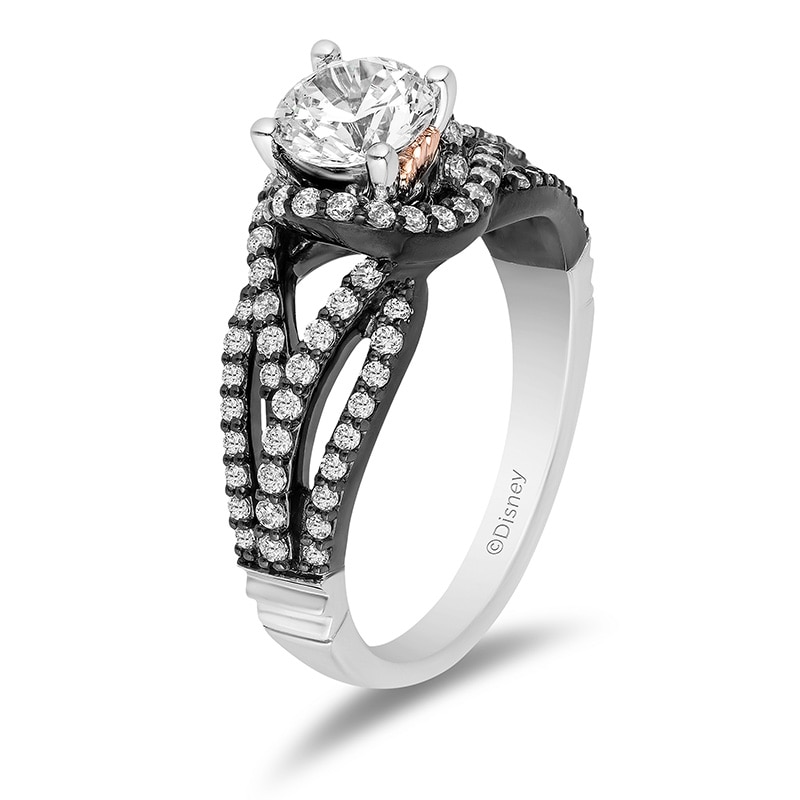 Main Image 2 of Previously Owned - Enchanted Disney Villains Ursula 1-1/4 CT. T.W. Diamond Frame Engagement Ring in 14K Two-Tone Gold
