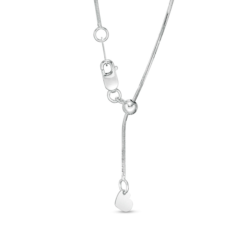 Main Image 2 of Previously Owned - Made in Italy Men's 0.8mm Adjustable Snake Chain Necklace in 14K White Gold - 22"