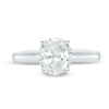 Thumbnail Image 3 of Previously Owned - Vera Wang Love Collection 1-1/8 CT. T.W. Oval Diamond Collar Engagement Ring in 14K White Gold