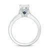 Thumbnail Image 4 of Previously Owned - Vera Wang Love Collection 1-1/8 CT. T.W. Oval Diamond Collar Engagement Ring in 14K White Gold